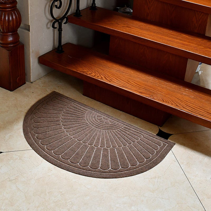 Morning View Half Round Door Mat Indoor Half Circle Entrance Rugs Outdoor Half Moon Entryway Rug Half Round Front Door Mats Rubber Welcome Mat Non Slip (Brown) - Image 4